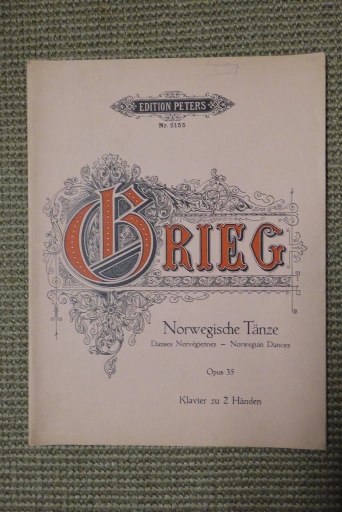 5x Leer- bladmuziek piano,oa Schumann, Diabelli,Parlow,Grieg, Gebruikt, Klassiek, Overige soorten, Ophalen of Verzenden