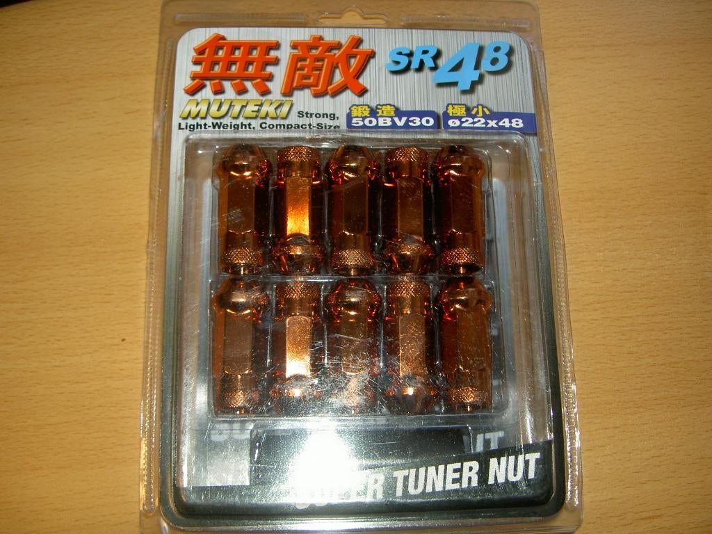 Muteki SR48 Orange Oranje wielmoeren set M12 x 1.5
