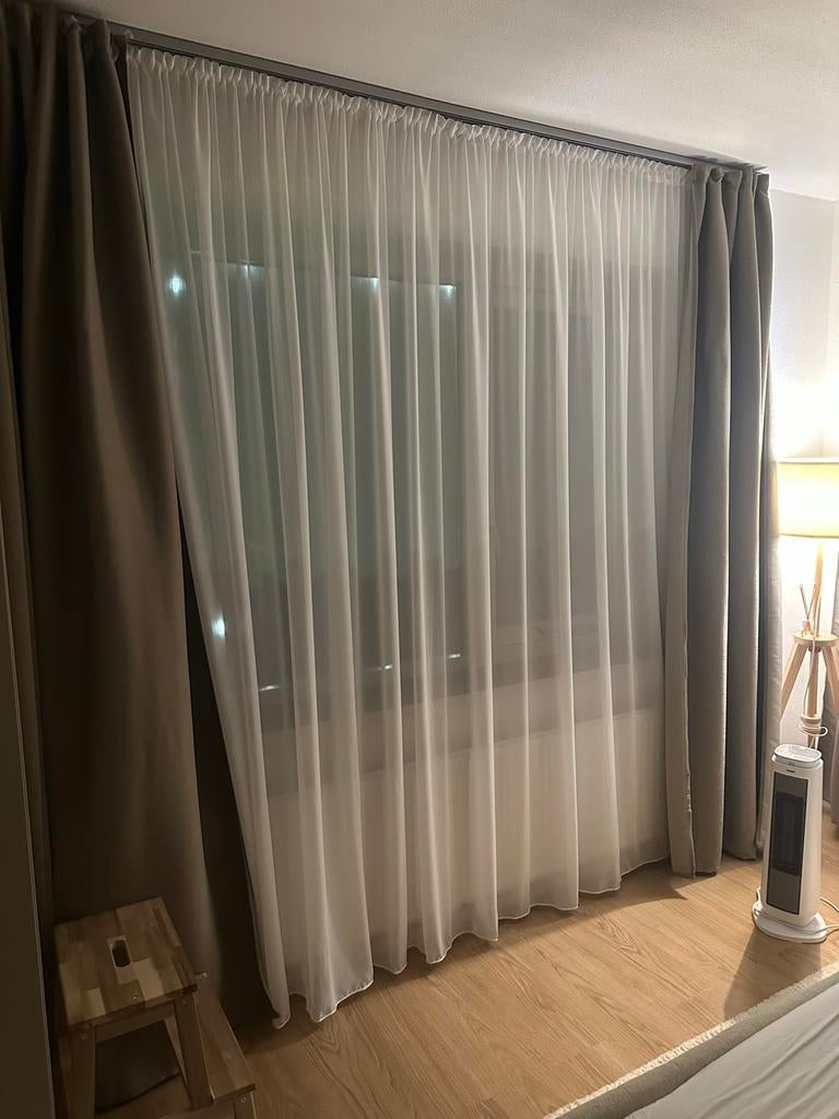 Aangepaste Vilborg Ikea Gordijnen, Huis en Inrichting, 100 tot 150 cm, 200 cm of meer, Beige, Ophalen of Verzenden