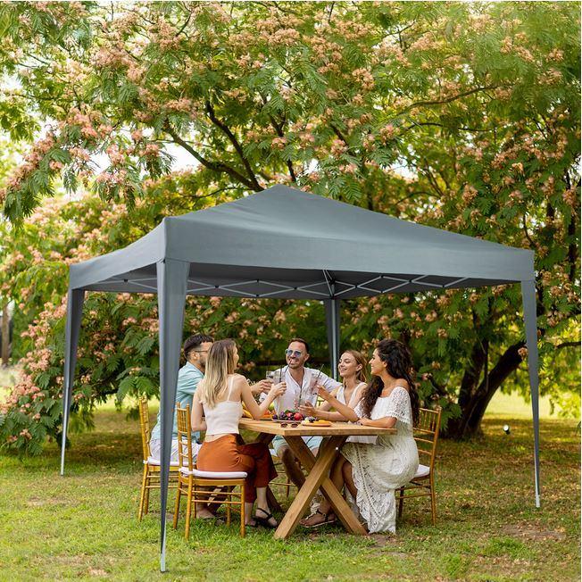 Chique Vouwtent 3x3 m Easy-Up Vouwtent Pop-Up-Tent Antraciet, Ophalen of Verzenden, Nieuw, Minder dan 5 meter, Opvouwbaar
