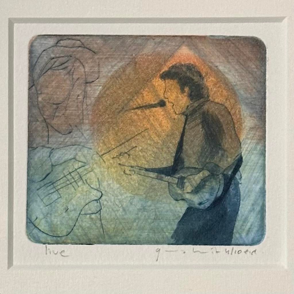 Ets Guus Kuijt gitarist, Antiek en Kunst, Ophalen of Verzenden