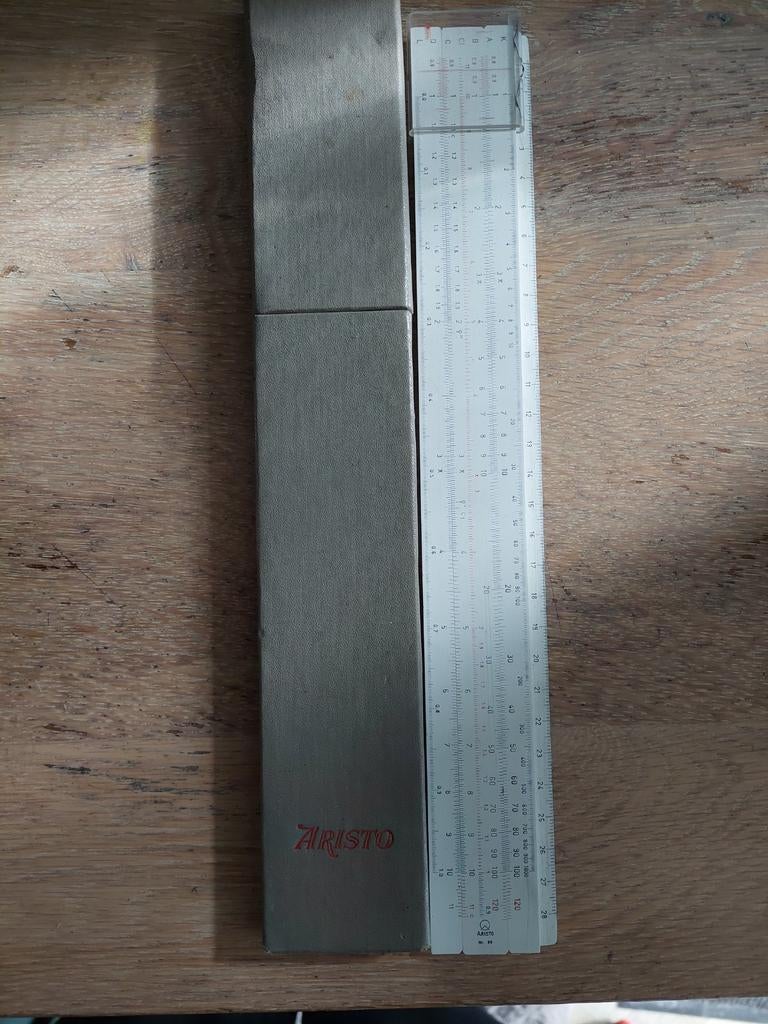 Aristo Rekenliniaal met Etui, Antiek en Kunst, Ophalen of Verzenden