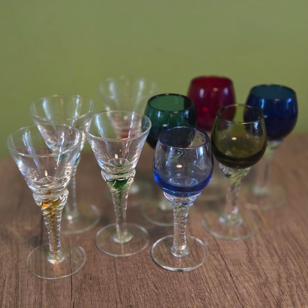 Prachtige kristallen antieke borrel glaasjes, Verzamelen, Ophalen of Verzenden, Zo goed als nieuw, Borrel- of Shotglas