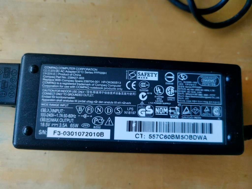 Compaq PPP009H Originele Adapter - Getest!, Ophalen of Verzenden, Gebruikt, Compaq