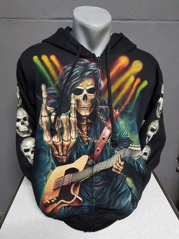 Zwart vest, Skull, Rocker, printvest, Ophalen of Verzenden, Nieuw, Overige maten, Zwart