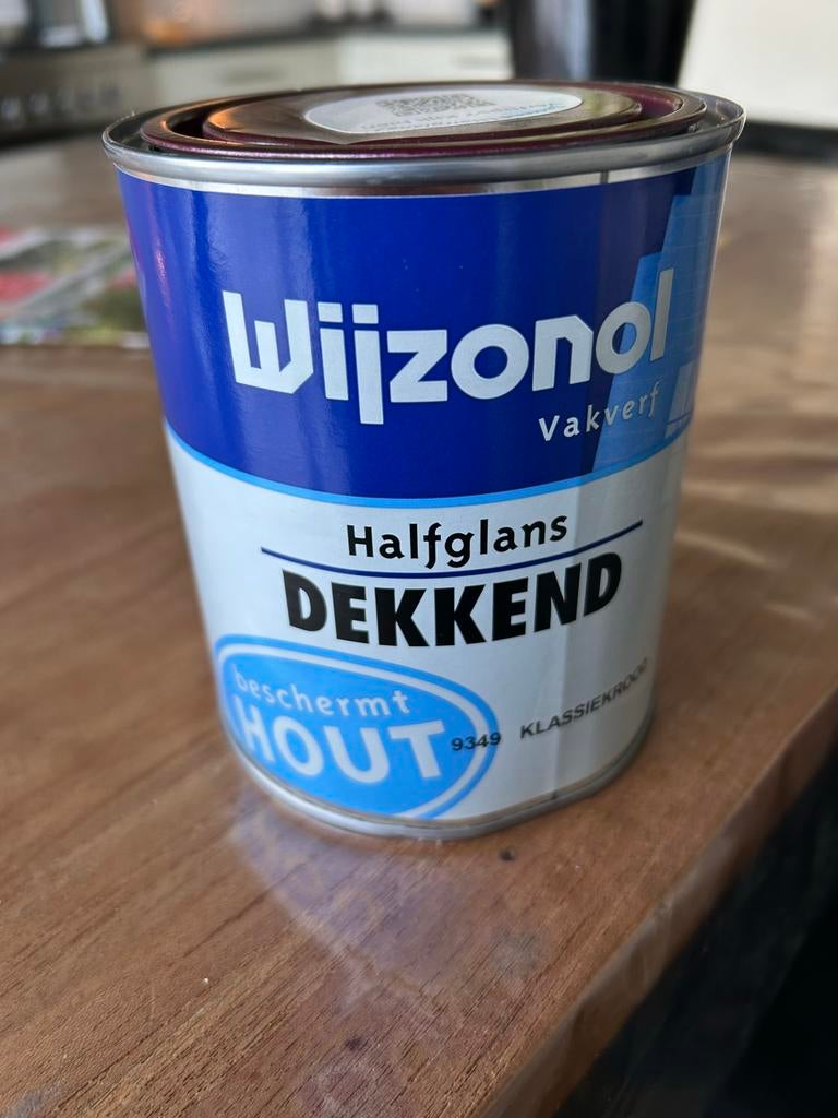 Nog 4 blikken Wijzonol Vakverf Halfglans Dekkend rood 0.75L, Ophalen of Verzenden, Minder dan 5 liter, Rood, Verf