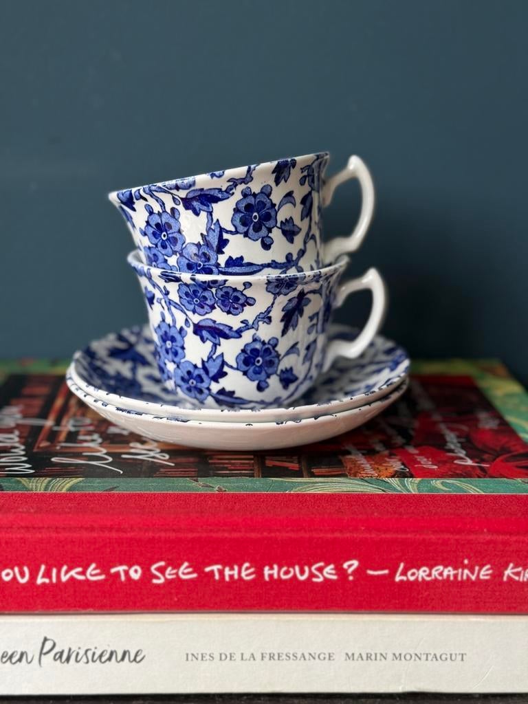 Burleigh Arden blue set van 2 kop en schotels, Ophalen of Verzenden
