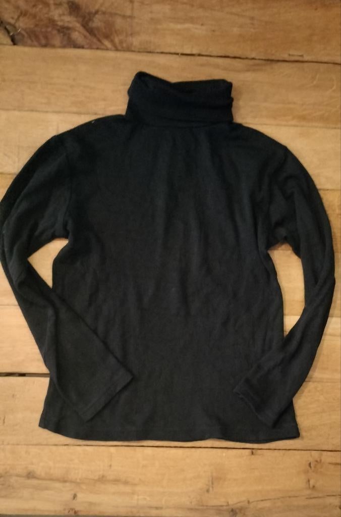 Zwarte skipully met col maat 134/140, Ophalen of Verzenden, Gebruikt