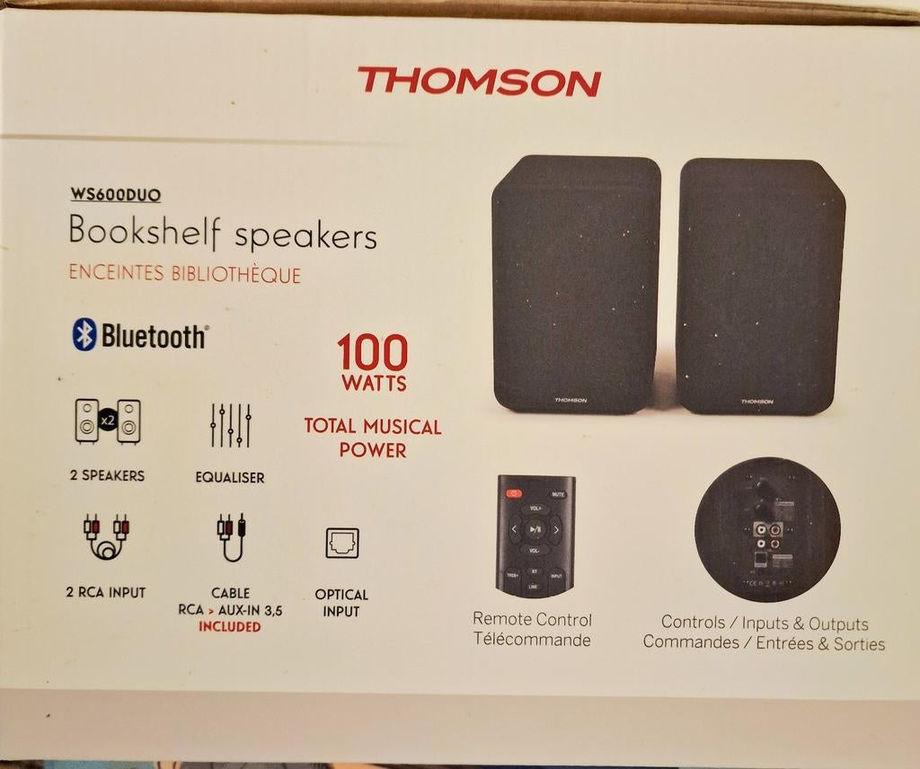 Nieuwe Thomson Bluetooth Speakers - Nooit Geopend!, Audio, Tv en Foto, Luidsprekers, Nieuw, 60 tot 120 watt, Front, Rear of Stereo speakers