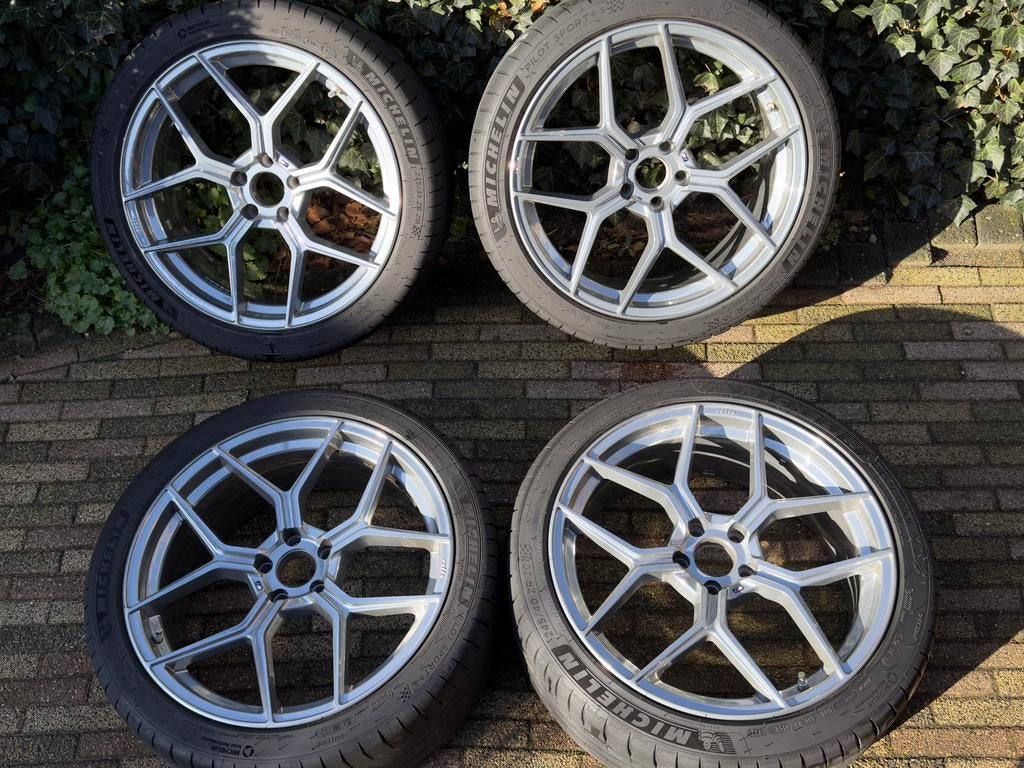 20” Raffa Velgen | Michelin Pilot Sport 4S | BMW Audi Etc., Ophalen, Gebruikt, 275 mm, Banden en Velgen