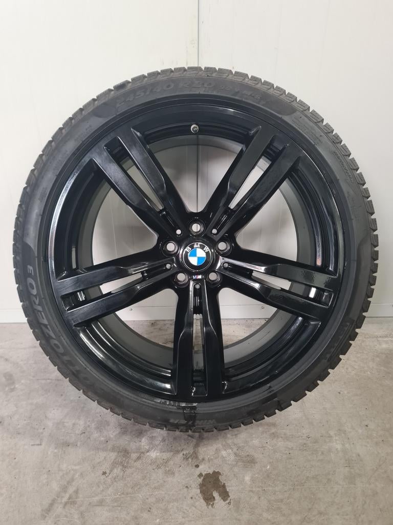 20' BMW 6 7 Serie Styling 648M Zwart met winterbanden 8mm, 245 mm, Banden en Velgen, Personenwagen, 20 inch
