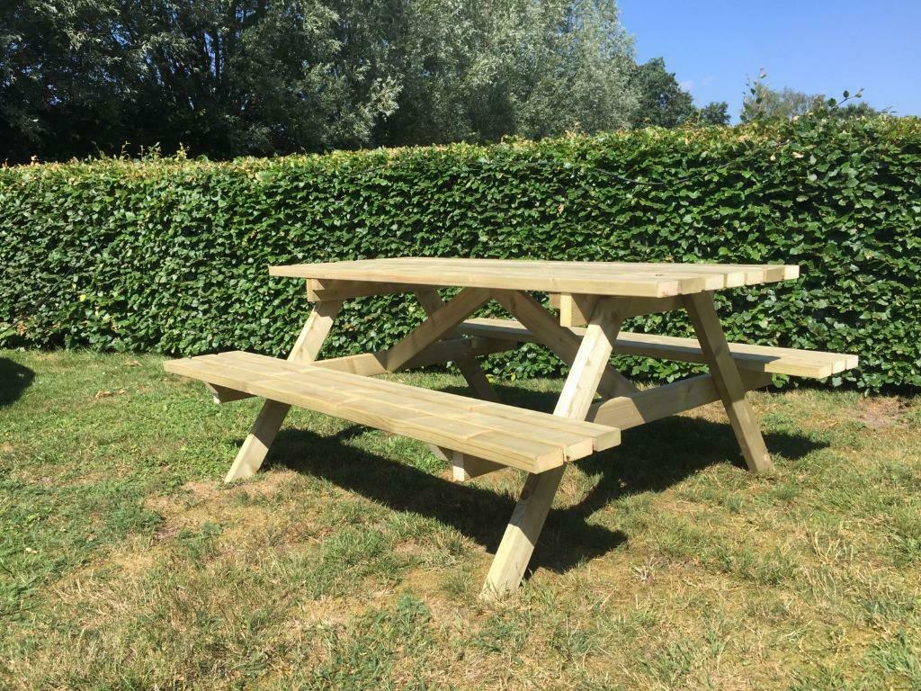 Picknicktafel Geïmpregneerd GRATIS bezorging, Verzenden, Nieuw, Rechthoekig, Hout