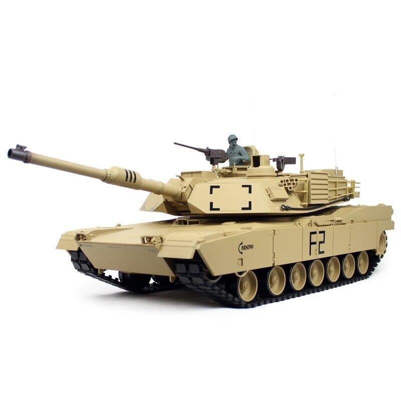 RC tank 1/16 RC M1A2 Abrams sand BB+IR 2.4GHz met schietfunc, Hobby en Vrije tijd, Ophalen of Verzenden, Nieuw