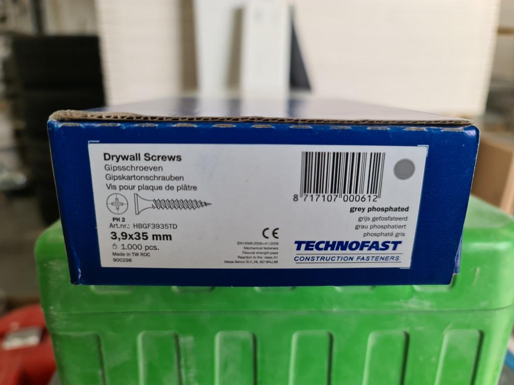 Gipsschroeven 3,9 x 35 mm Technofast, Ophalen, Nieuw, Schroeven