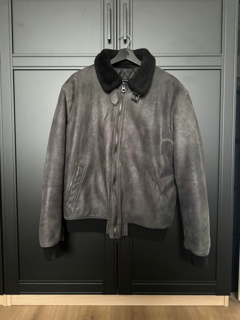Zara Shearling Jacket Black | XL, Kleding | Heren, Overige Herenkleding, Zo goed als nieuw, Ophalen of Verzenden