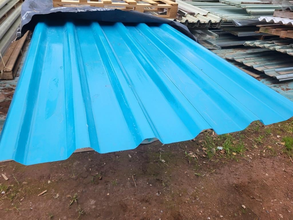 damwand polyester Flowbleu dakplaat lichtdoorlatend, Kunststof, Blauw, ., Nieuw