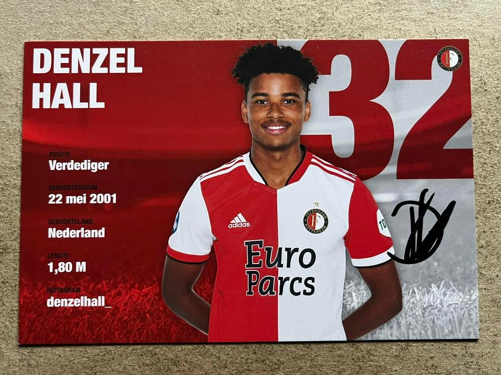 Feyenoord spelerskaart Hall met handtekening, Ophalen of Verzenden, Zo goed als nieuw, Feyenoord, Spelerskaart