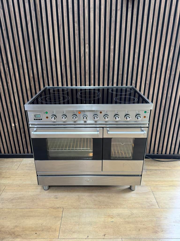 Luxe rvs Boretti Fornuis keramisch 90 cm (Gratis bezoegen), 5258sh, Keramisch, Ophalen of Verzenden, Zo goed als nieuw