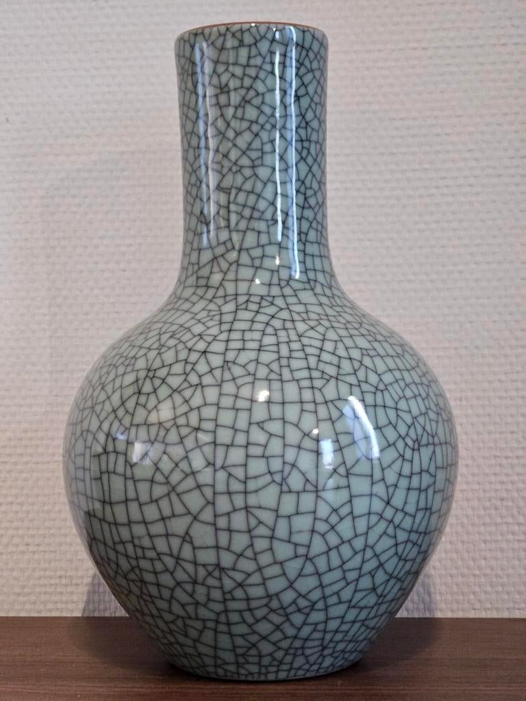 Grote Chinese vaas Chinees aardewerk celadon Guan craquelé, Ophalen of Verzenden