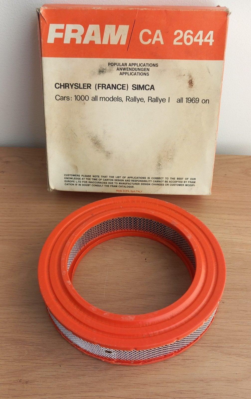 Luchtfilter FRAM CA 2644 voor Simca/Chrysler, Talbot, Ophalen of Verzenden, Nieuw, Chrysler