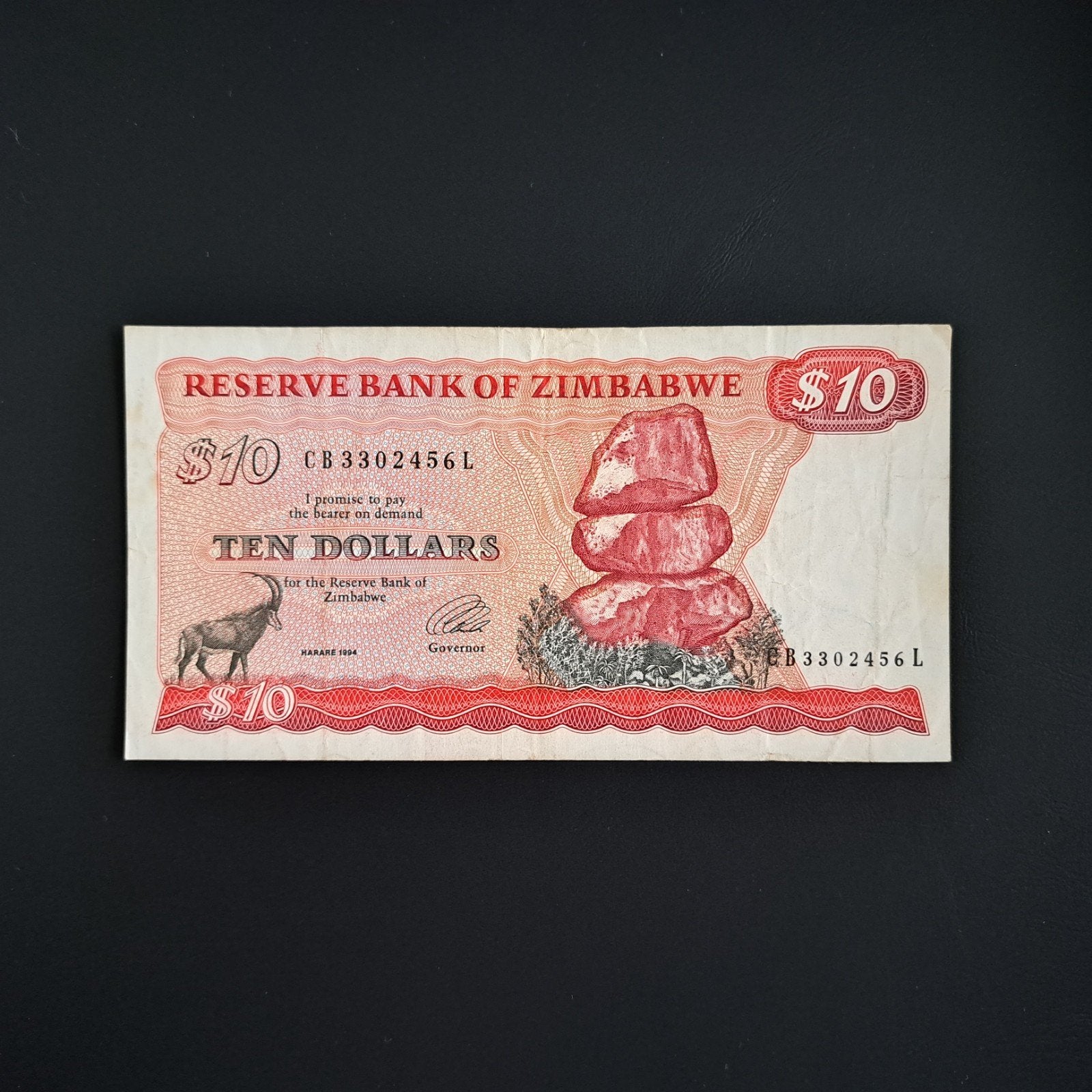 10 dollar Zimbabwe #008, Verzenden, Zimbabwe, Los biljet