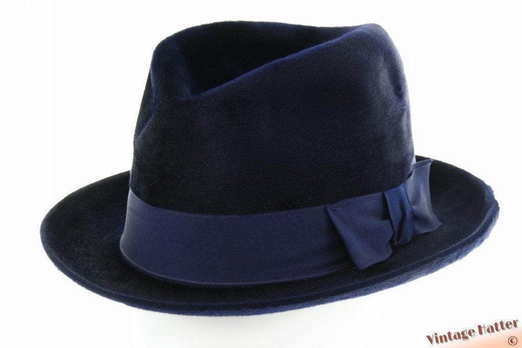 Vintage Semi-Homburg hoed Huckel donkerblauw zacht vilt 56, Kleding | Heren, Hückel, Hoed, Ophalen of Verzenden, 57 cm (M, 7⅛ inch) of minder