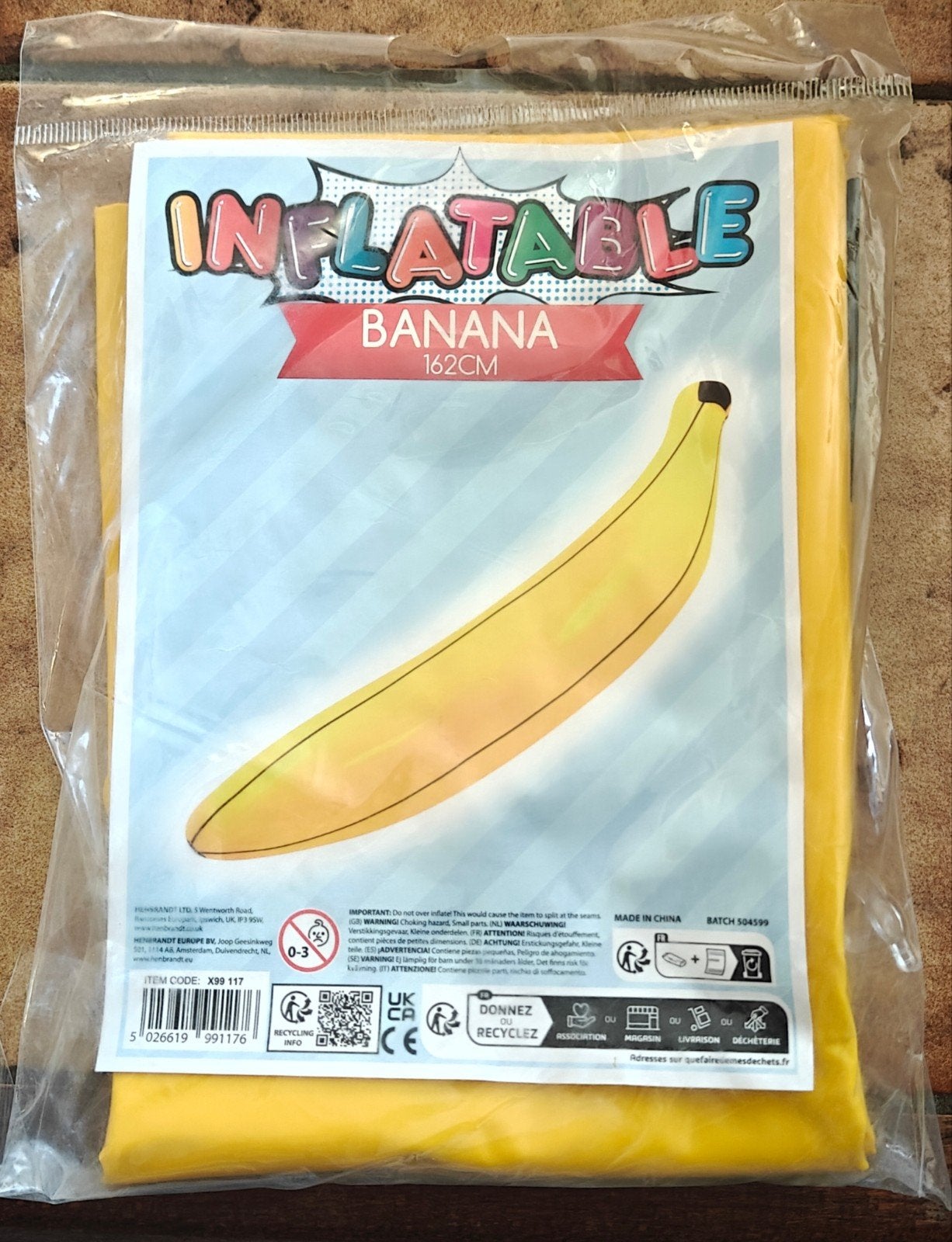 Opblaasbare Banaan 162 cm | voor Zwembad & op strand, Ophalen of Verzenden, Nieuw