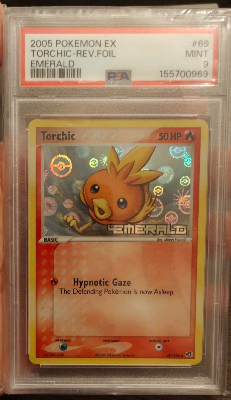 Torchic Emerald Reverse Holo #69 PSA 9, Ophalen of Verzenden, Zo goed als nieuw