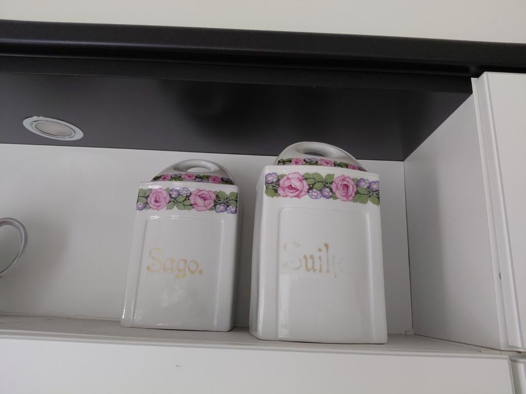 Porseleinen voorraad potten 4x, Ophalen, Kunststof, Zo goed als nieuw, Minder dan 10 liter