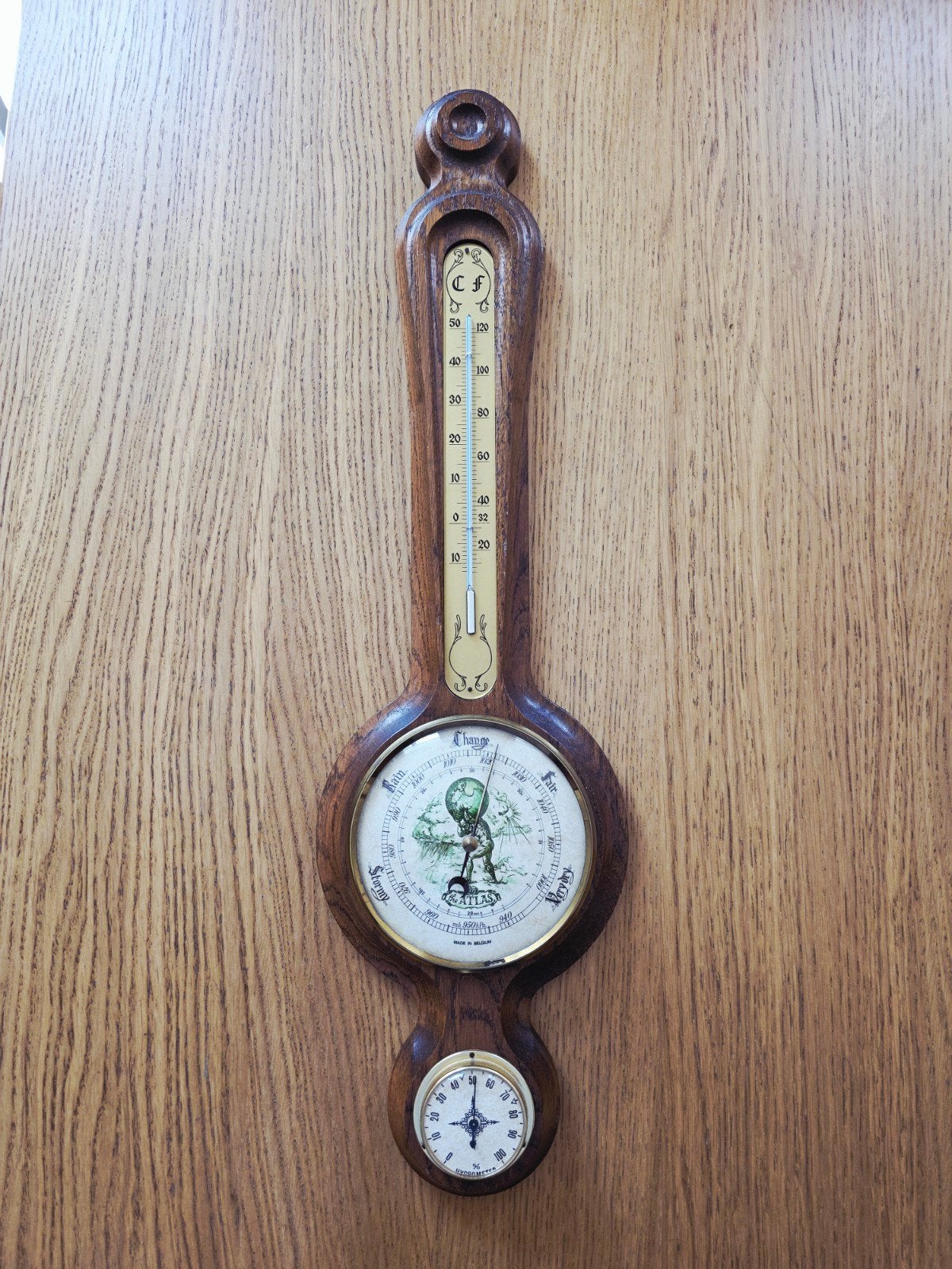vintage weerstation barometer hydrometer, Audio, Tv en Foto, Weerstations en Barometers, Ophalen, Zo goed als nieuw, Weerstation