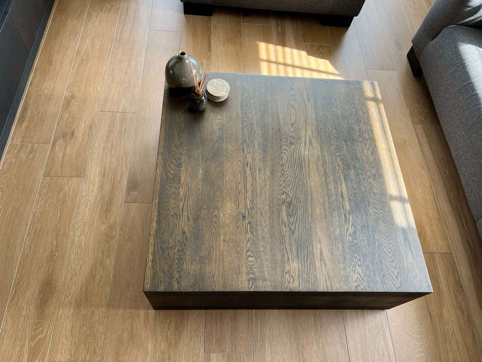 Goossens eiken salontafel, Huis en Inrichting, Tafels | Salontafels, Ophalen, Zo goed als nieuw, 5 – 50, 100 tot 150 cm