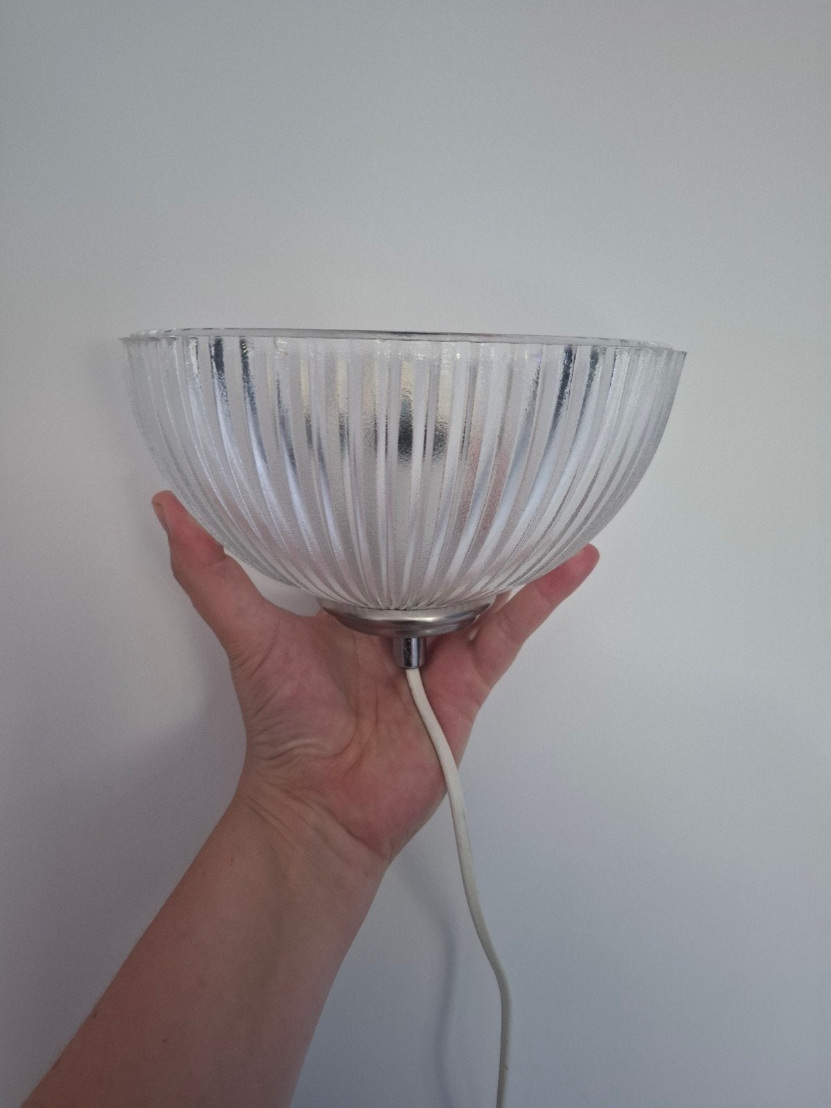 Vintage Hema wandlamp schelp ribbel hollywood regency, Ophalen of Verzenden, Glas