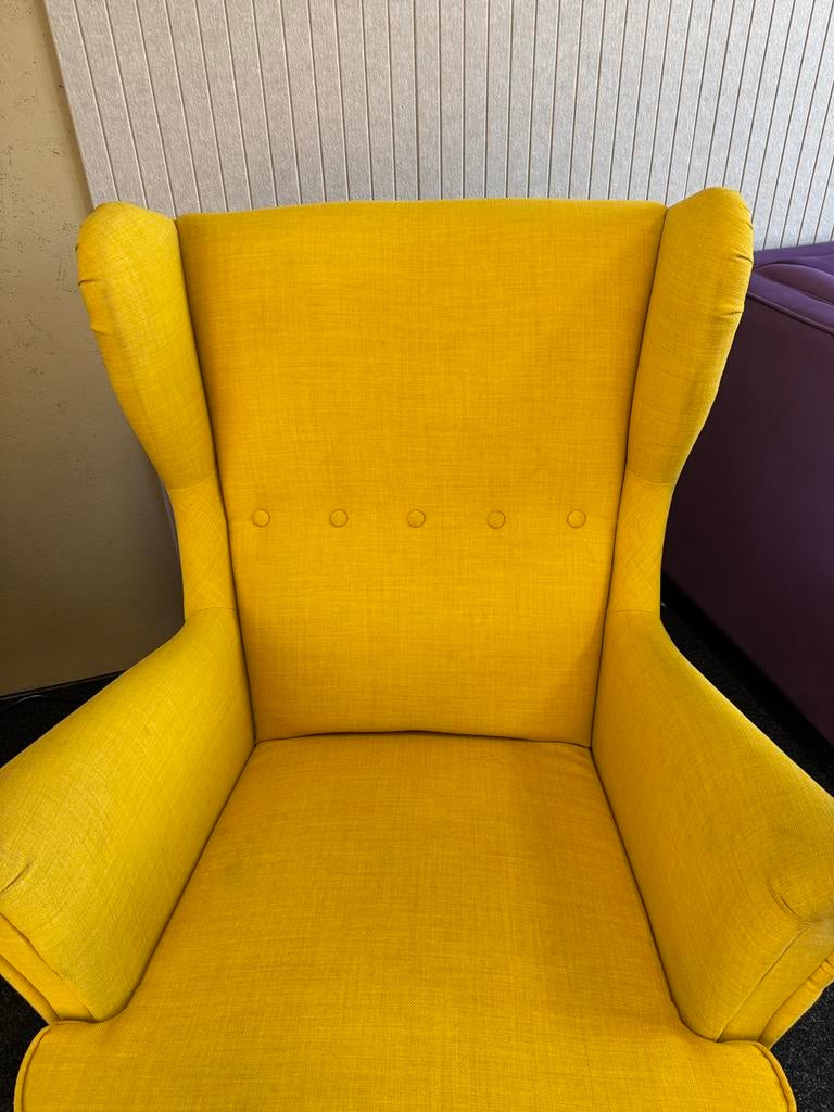 1x set Strandmon geel incl hocker/voetenbankje nette staat., Huis en Inrichting, Fauteuils, Ophalen of Verzenden, Zo goed als nieuw