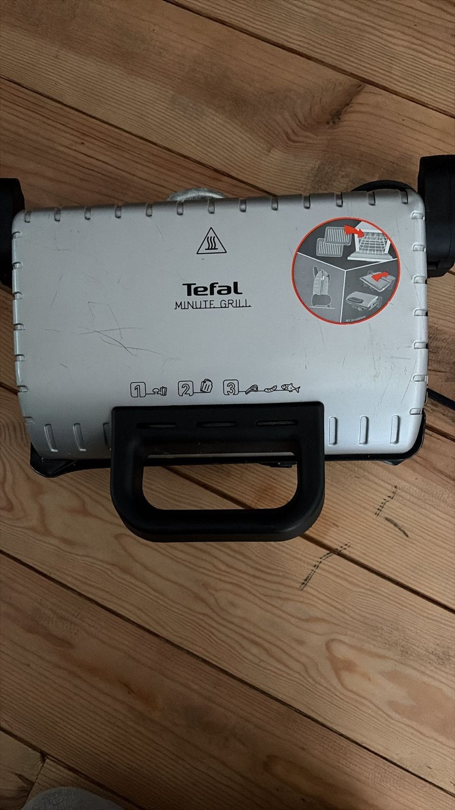 Tefal Minute Grill met gebruikerssporen, Ophalen, Gebruikt, Tafelgrill