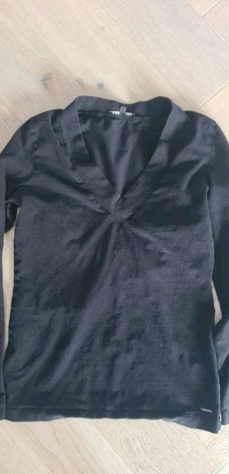 Zwarte longsleeve met V-hals van SPS Superstar, maat L, Kleding | Dames, Zwart, Maat 42/44 (L), Ophalen of Verzenden, Zo goed als nieuw