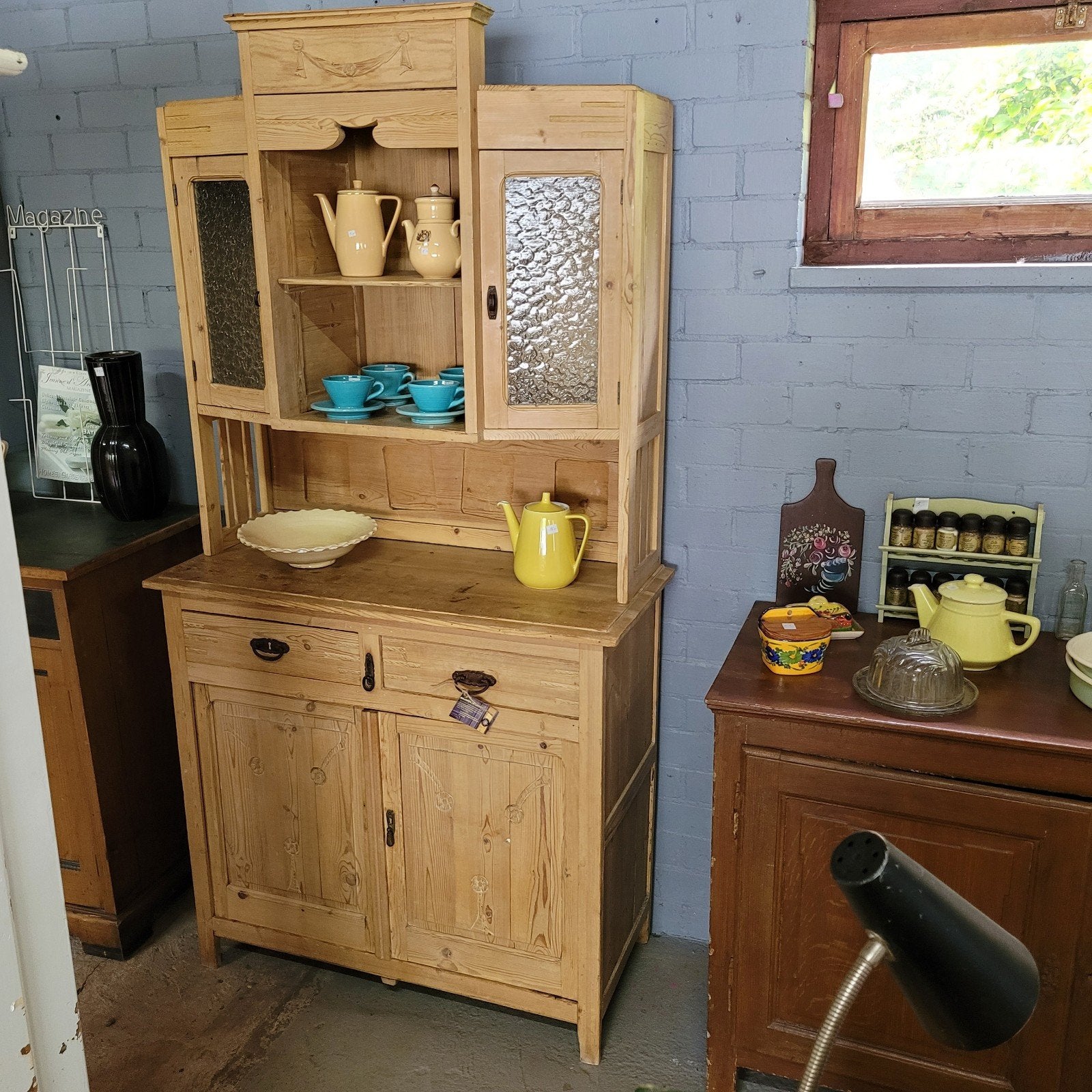 Brocante oude grenen kast buffetkast servieskast keukenkast, Ophalen