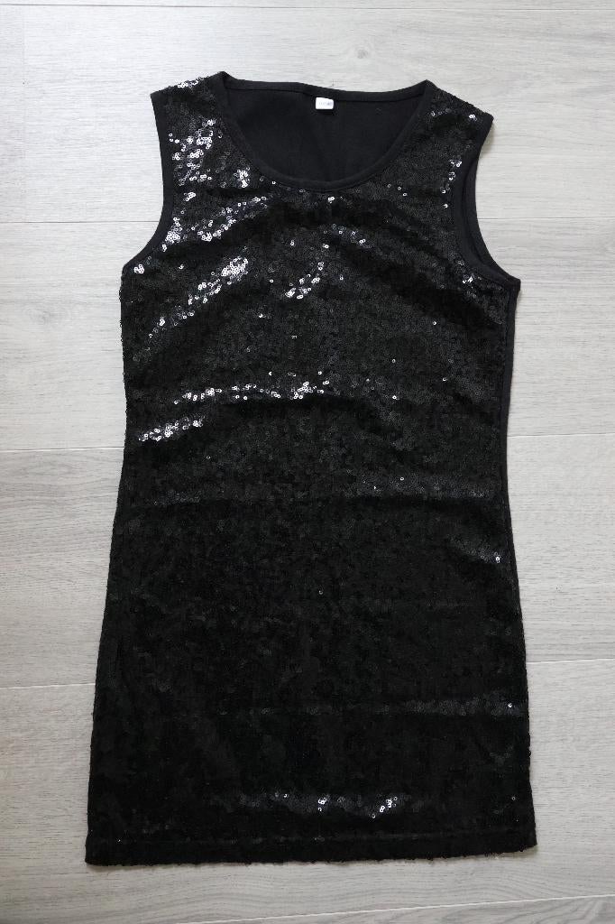 ZGAN glitter jurk zwart feestjurk pailletten, Kinderen en Baby's, Kinderkleding | Maat 140, Ophalen of Verzenden, Zo goed als nieuw