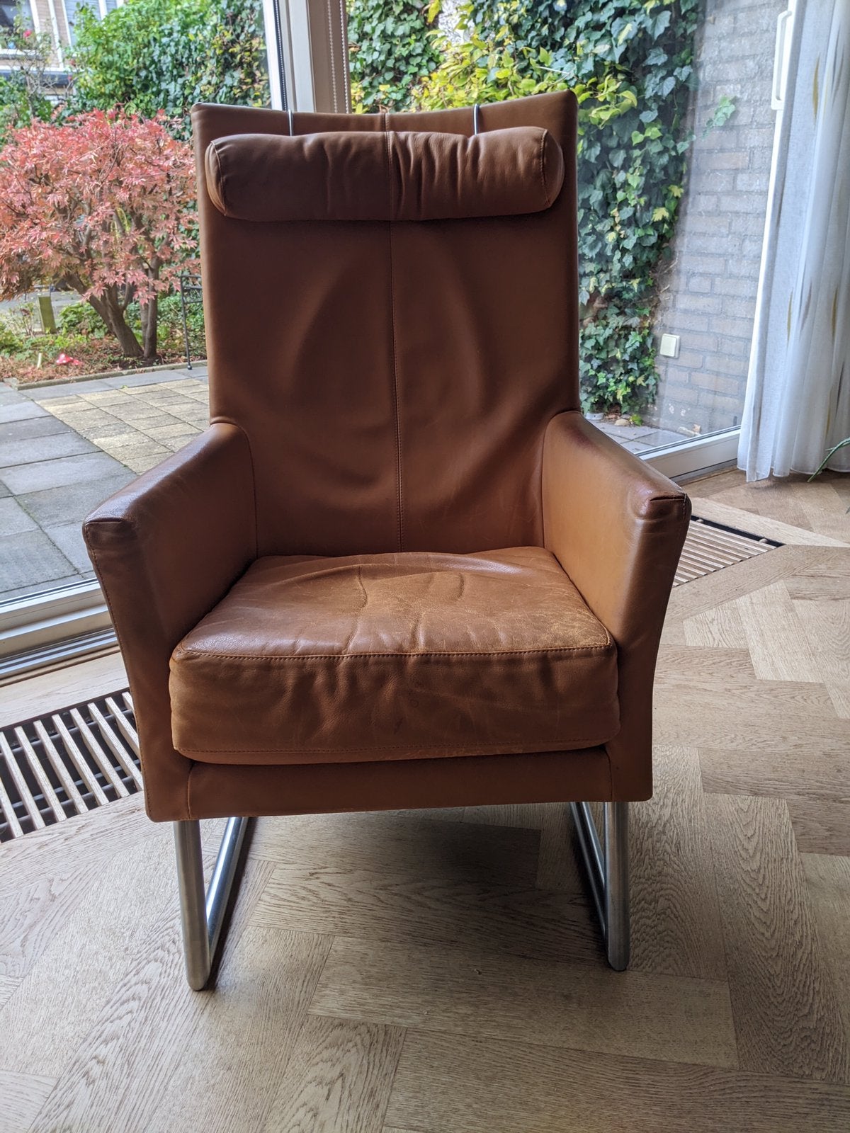 Leren fauteuil Madonna, Ophalen, Gebruikt, 75 tot 100 cm, Leer