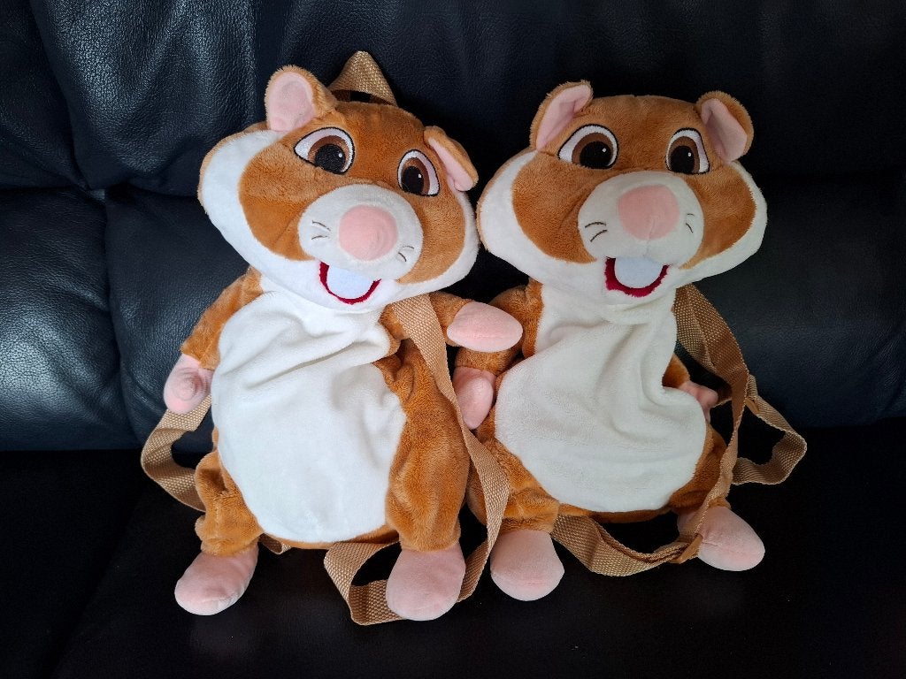 AH 2 Hamsters Rugtas 30 cm Albert Heijn knuffels, Verzamelen, Albert Heijn, Ophalen of Verzenden