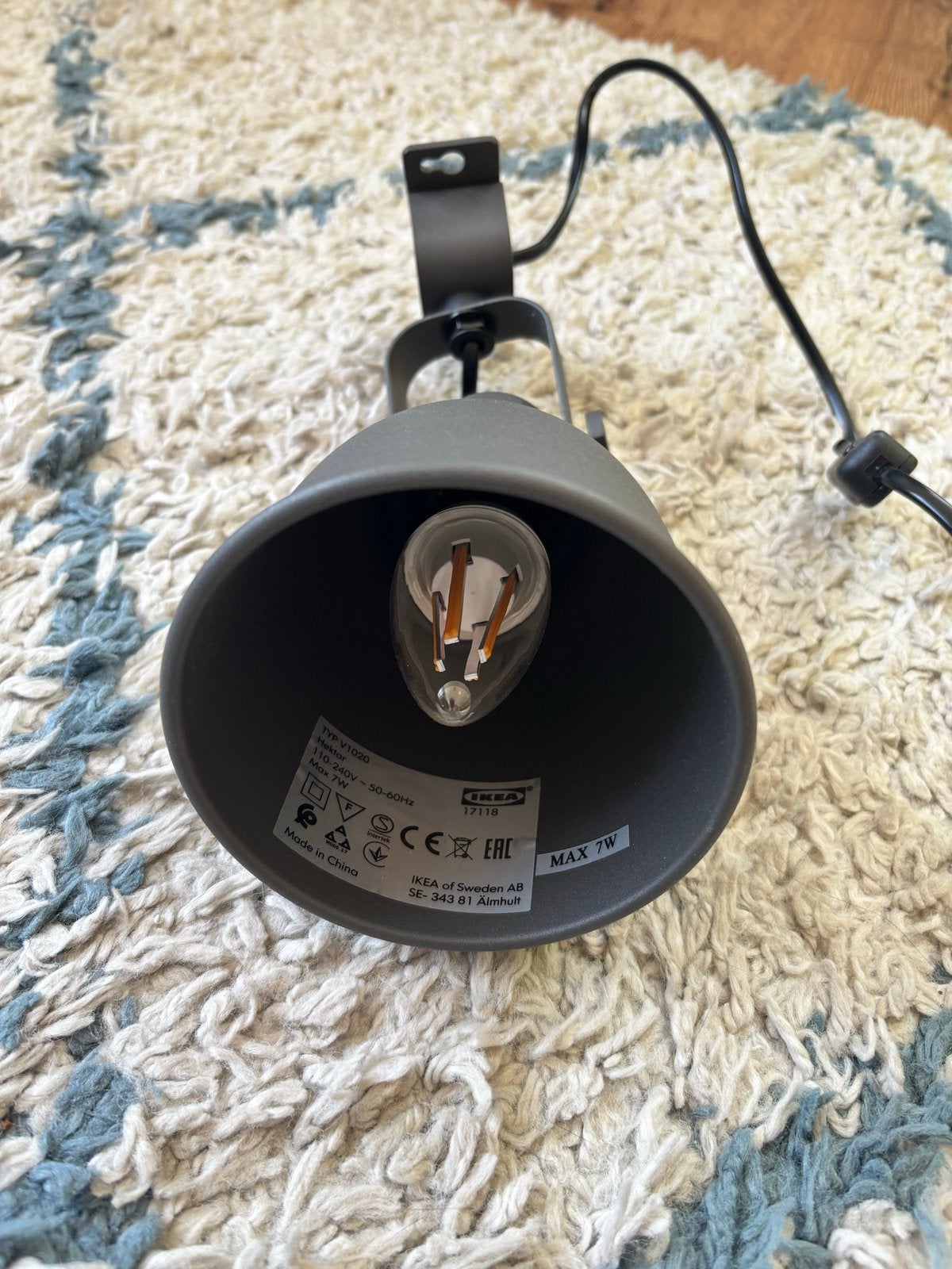 IKEA VITEMÖLLA Spotlamp - Grijs, Max 7W, Grijs, Overige fittingen, IKEA, Zo goed als nieuw