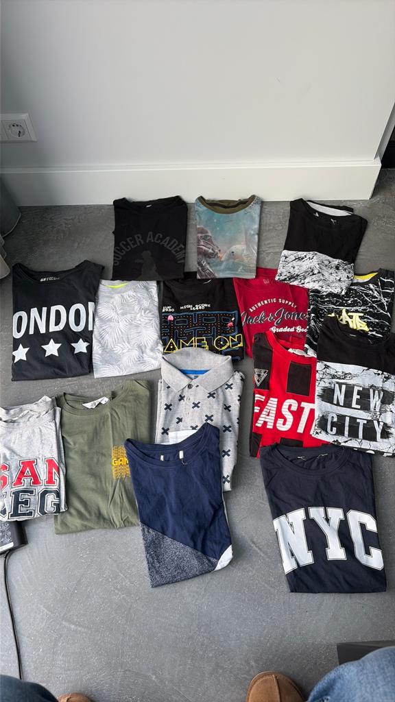 15 t-shirts jongens maat 146-152, Ophalen of Verzenden, Gebruikt, Maat 146