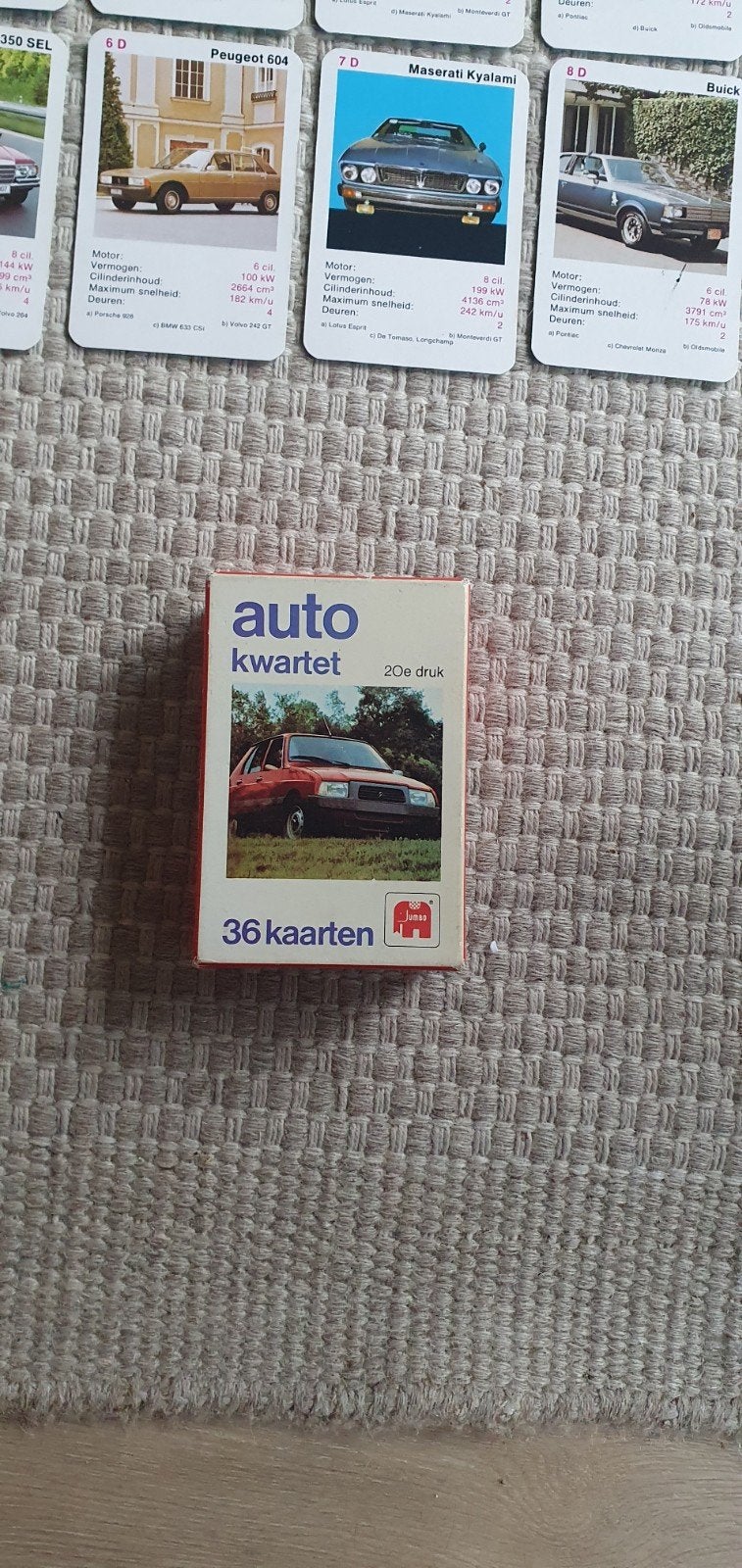 Vintage Auto Kwintet Kaartspel - 20e Druk, Ophalen of Verzenden, Gebruikt, Auto's