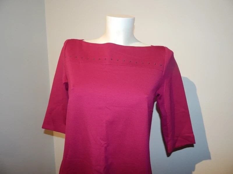 Marccain cyclaam fucia roze jurk zilveren studs rij N3/M, Maat 38/40 (M), Verzenden, Zo goed als nieuw, Roze
