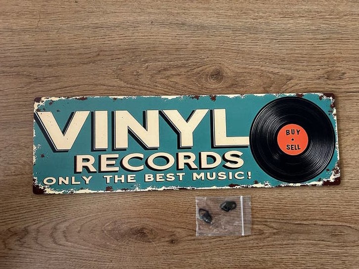 Vintage Vinyl Records Houten Wandbord Decoratie, Meerkleurig, Nieuw, Ophalen of Verzenden, Vintage