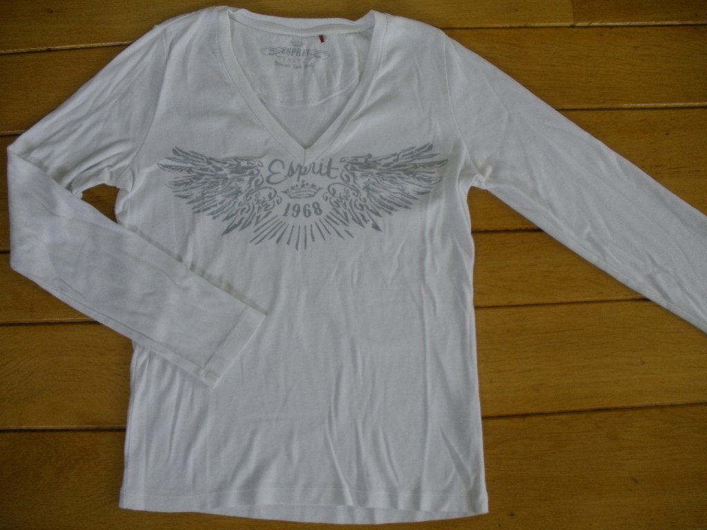 ESPRIT t- shirt wit grijs maat S, Maat 38/40 (M), Wit, Ophalen of Verzenden, Zo goed als nieuw