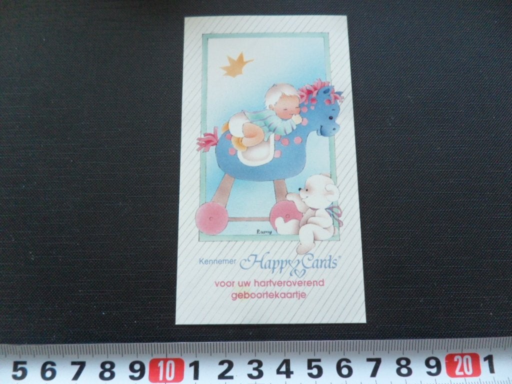 sticker kennemer happy cards hartveroverend geboortekaartje, Verzamelen, Ophalen of Verzenden, Zo goed als nieuw