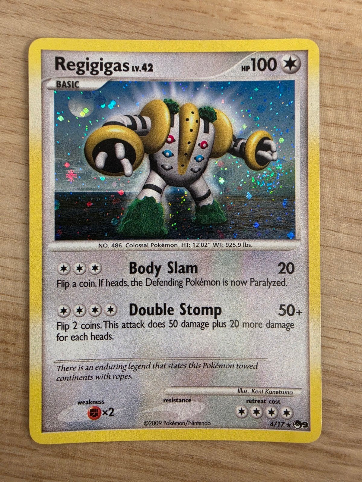 Pokémon Kaart Regigigas LV.42 HP100 - Foil, Ophalen of Verzenden, Gebruikt, Losse kaart, Foil