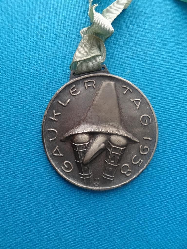 Gaukler Tag 1958, 800 Jahre Feier, van tin met lint, Verzenden, Overige materialen, Buitenland