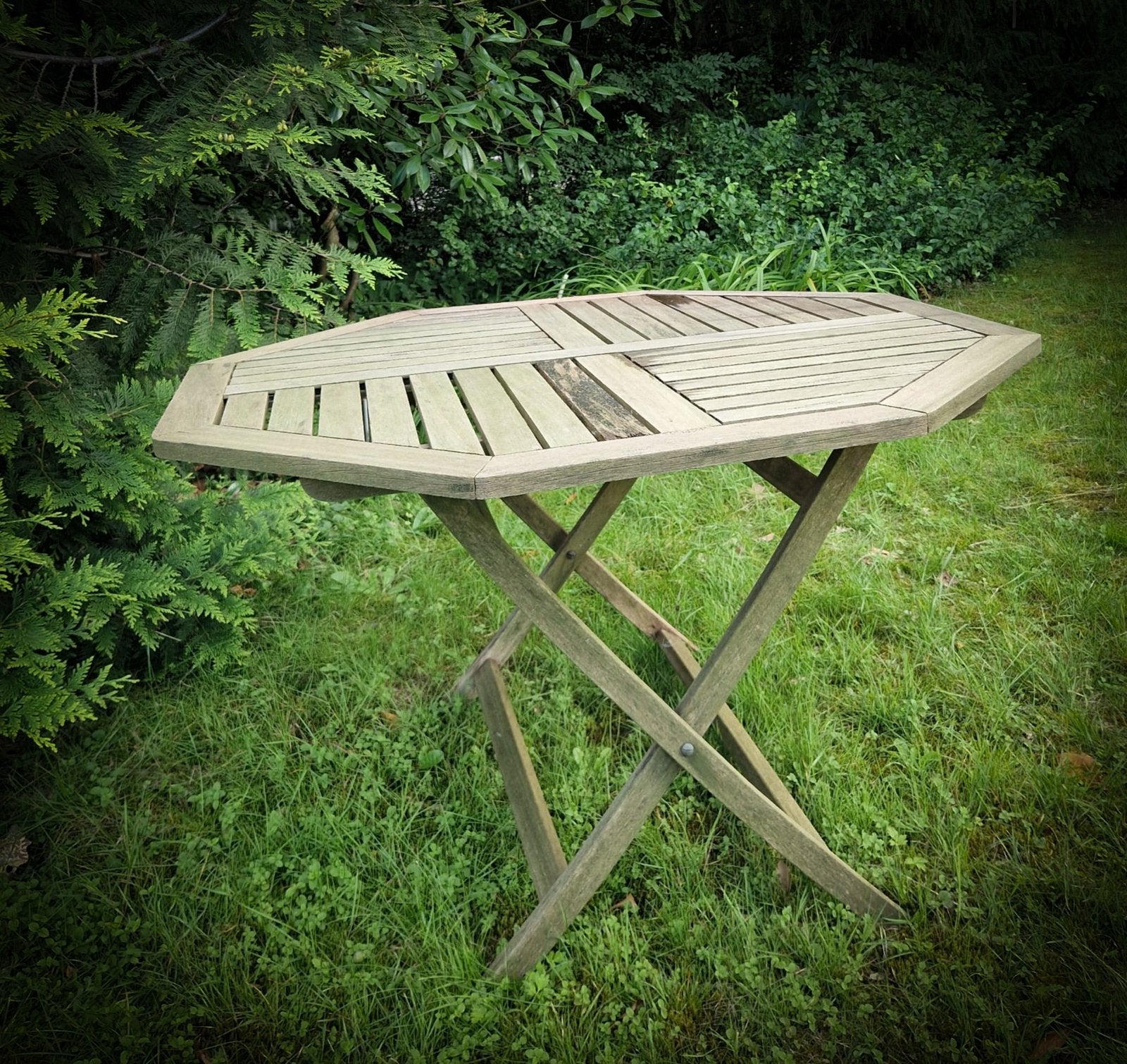 TEAK KLAPTAFEL 120x120, Ophalen, Gebruikt, Vierkant, Teakhout