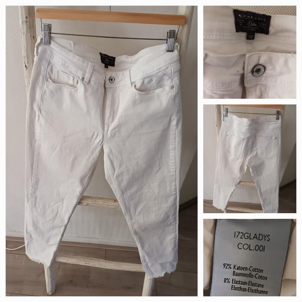 Expresso witte Capri damesjeans katoen stretch maat 42, Expresso, Ophalen of Verzenden, Zo goed als nieuw, Wit